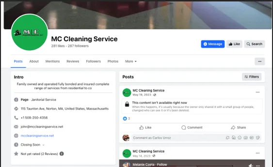 Social Media Case Study - Commercial Cleaning Company