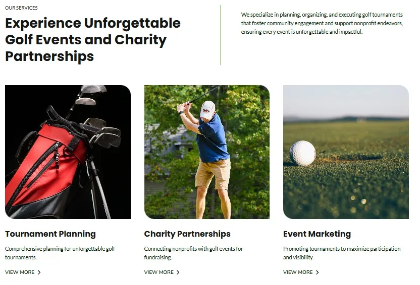 Website Design: Golf Course
