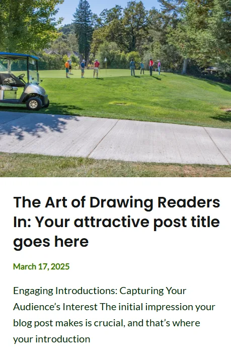 Website Design: Golf Course