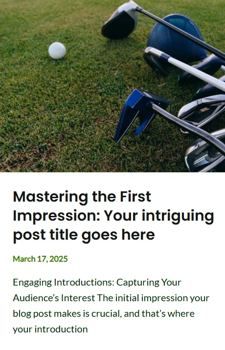 Website Design: Golf Course