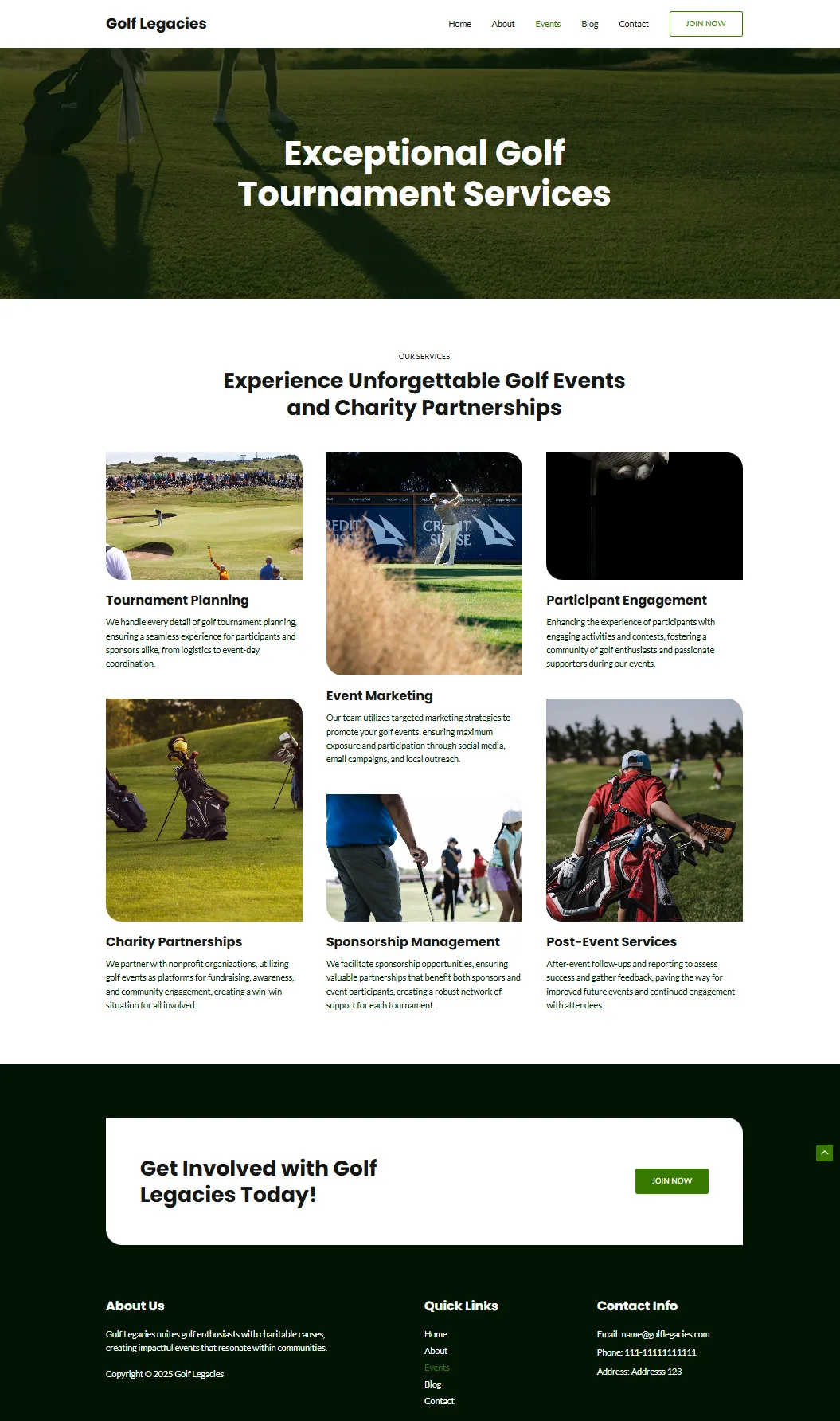 Website Design: Golf Course