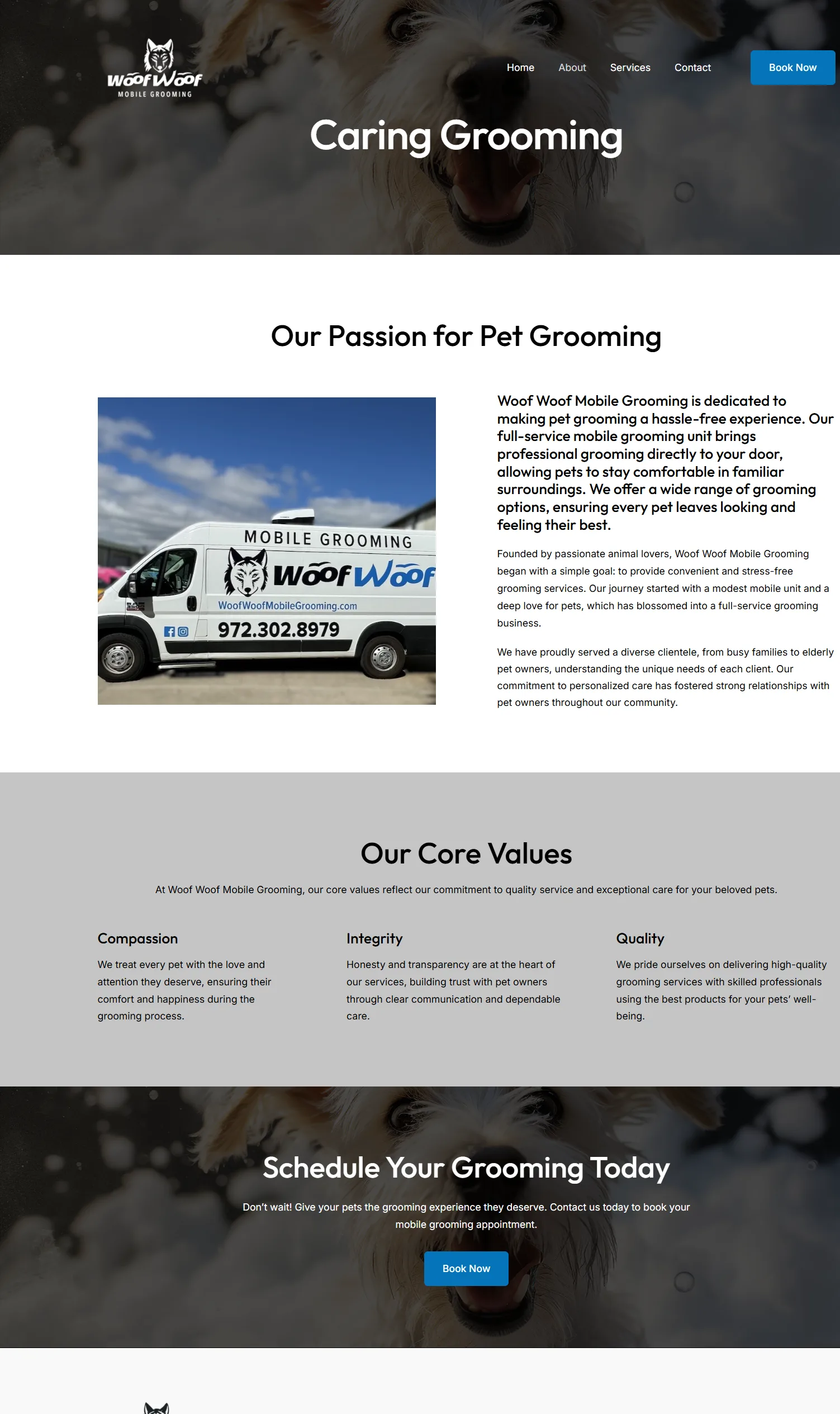 Website Design: Pet Boarding & Grooming Business