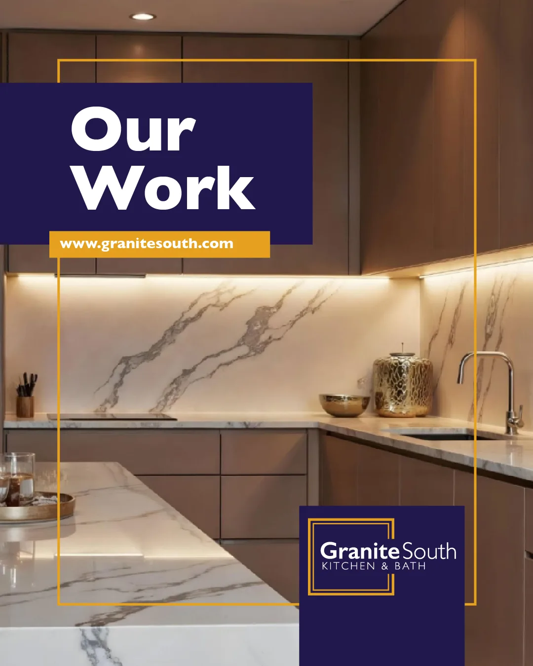 Facebook ad highlighting premium countertops – social media case study