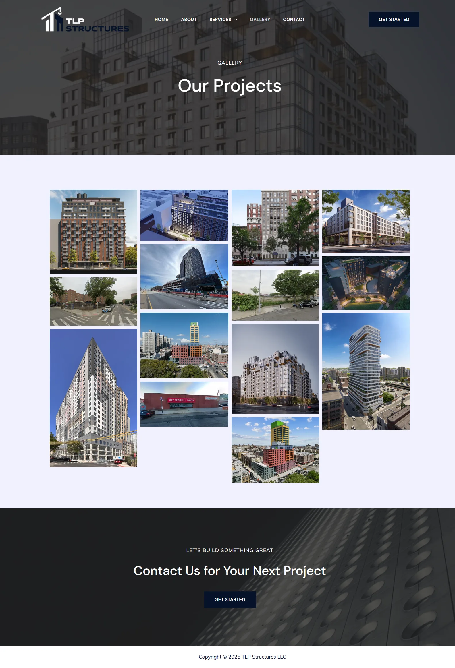 Website design case study for concrete project management services homepage