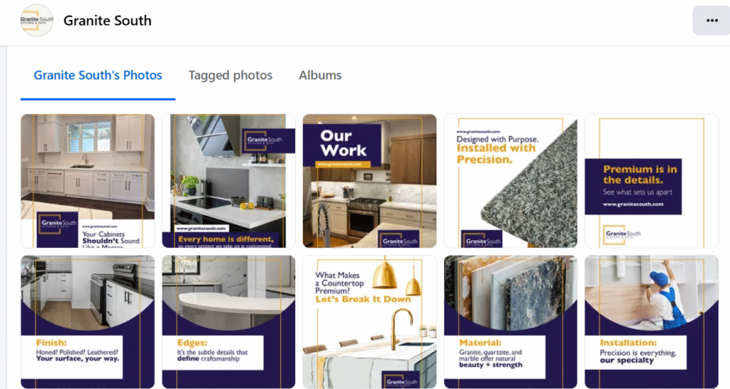 Social media case study Facebook post on kitchen remodeling