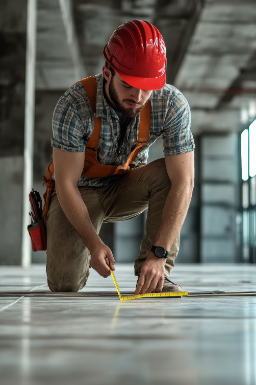 flooring technician installing hardwood flooring – flooring marketing SEO